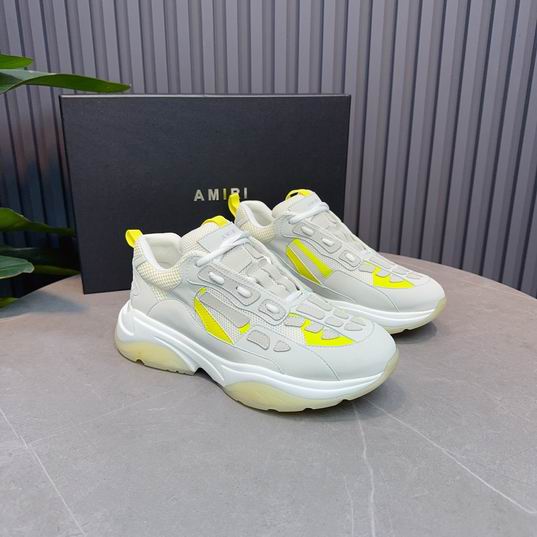 AMIRI Bone Runner — White / Neon Yellow